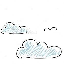 线条涂鸦云朵简笔画