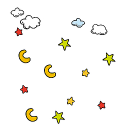 卡通星星月亮母婴背景装饰