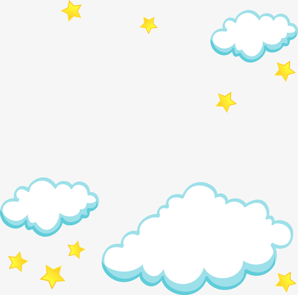 星星云朵背景装饰图案矢量图