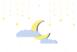 卡通夜晚星星和月亮矢量素材