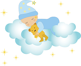 矢量图睡觉的婴儿