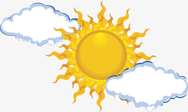 太阳与云朵矢量图