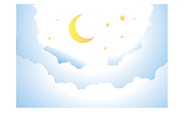 夜晚空中的云朵月亮