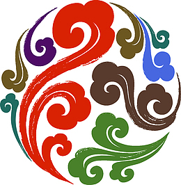 彩色祥云图案圆形图