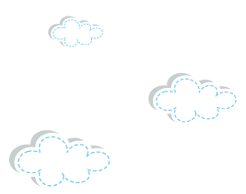白云立体云朵装饰图案