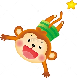 卡通矢量快乐动物小猴子素材