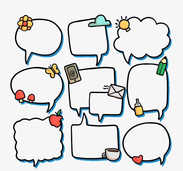 彩色的对话框免抠图