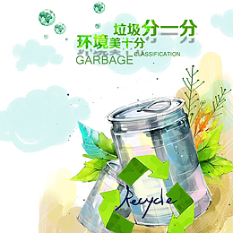 环保绿色卡通垃圾罐装饰