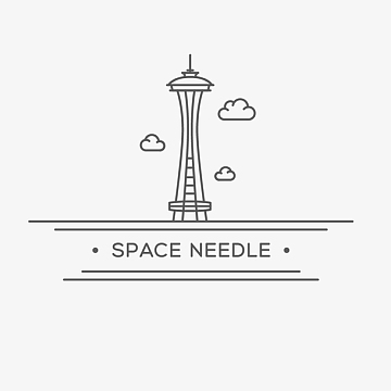 手绘线条建筑物素材