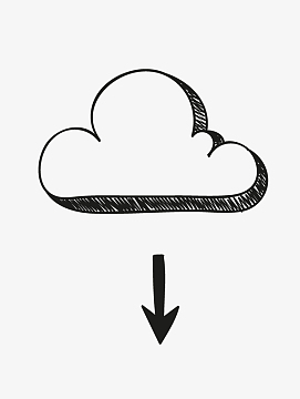 手绘黑白云朵设计