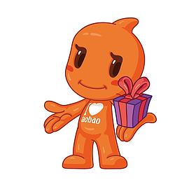 手绘淘宝拿礼物公仔