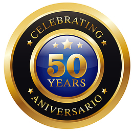金色50周年店庆LOGO