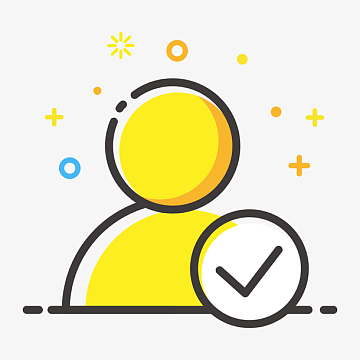 黄色手绘线稿用户元素