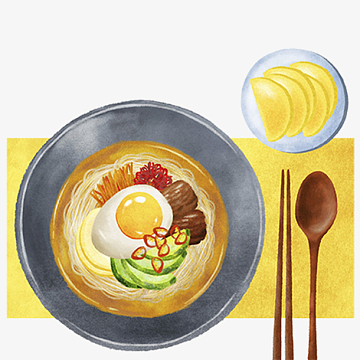 手绘鸡蛋牛肉米线