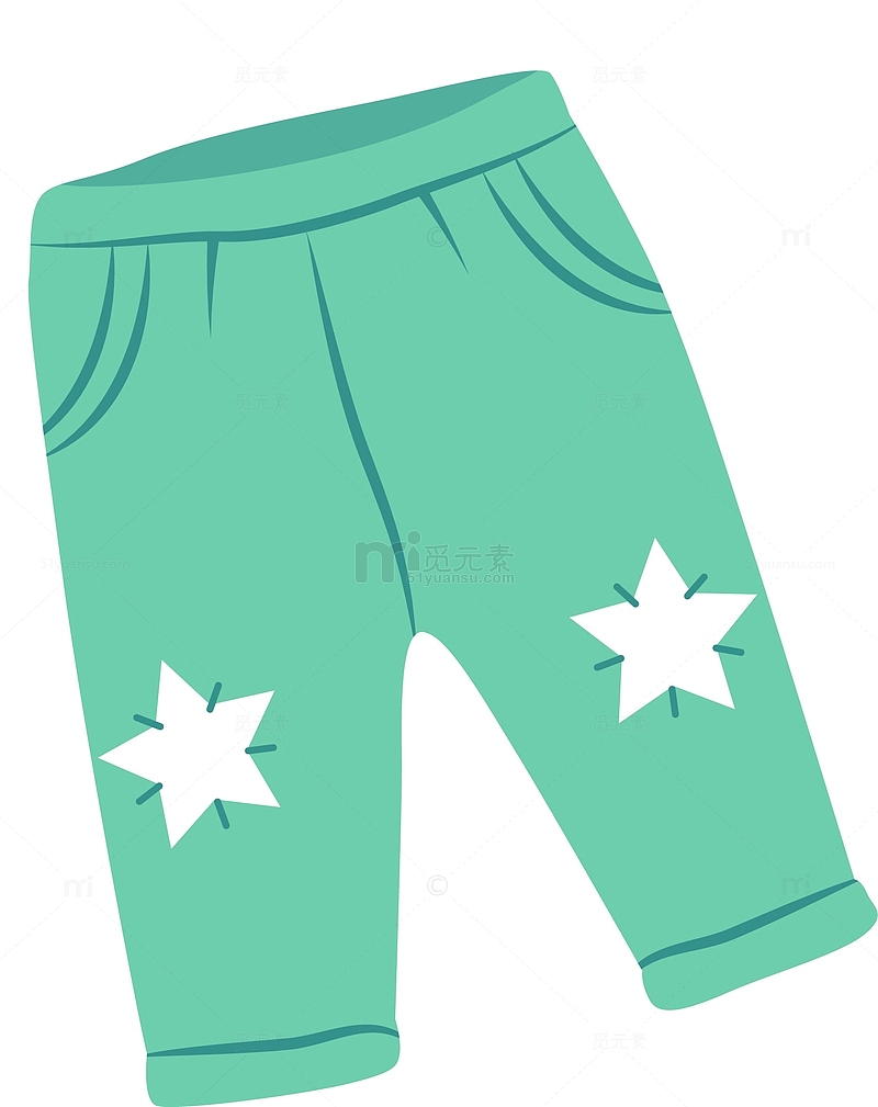 绿色卡通宝宝裤子素材图