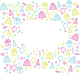 手绘生日蛋糕气球花纹