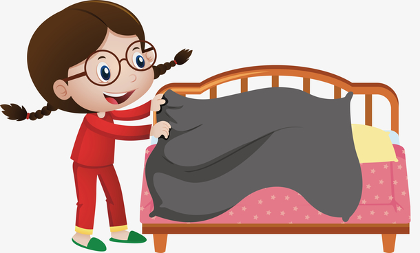 叠被子打扫卫生人物