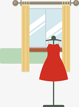 矢量室内化妆间试衣间插图