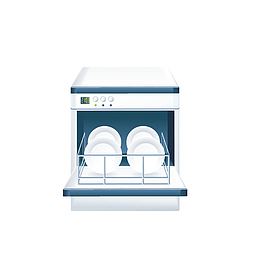 矢量手绘洗碗消毒机