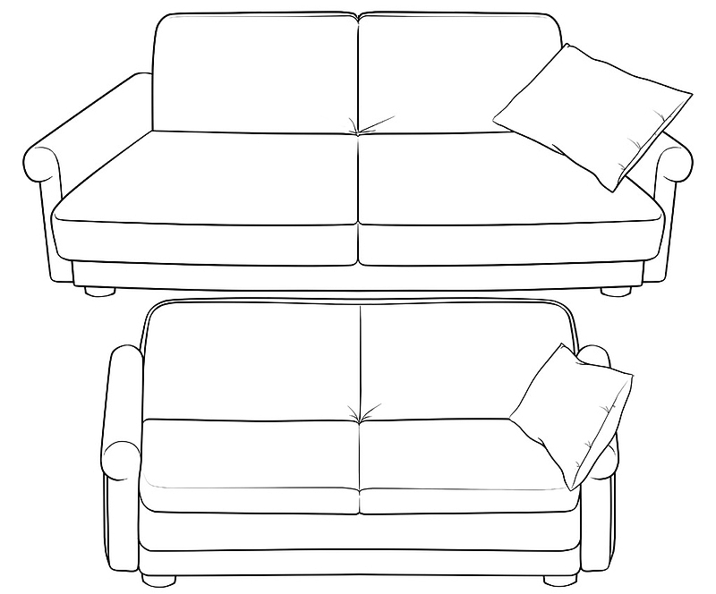 简单现代沙发简笔画