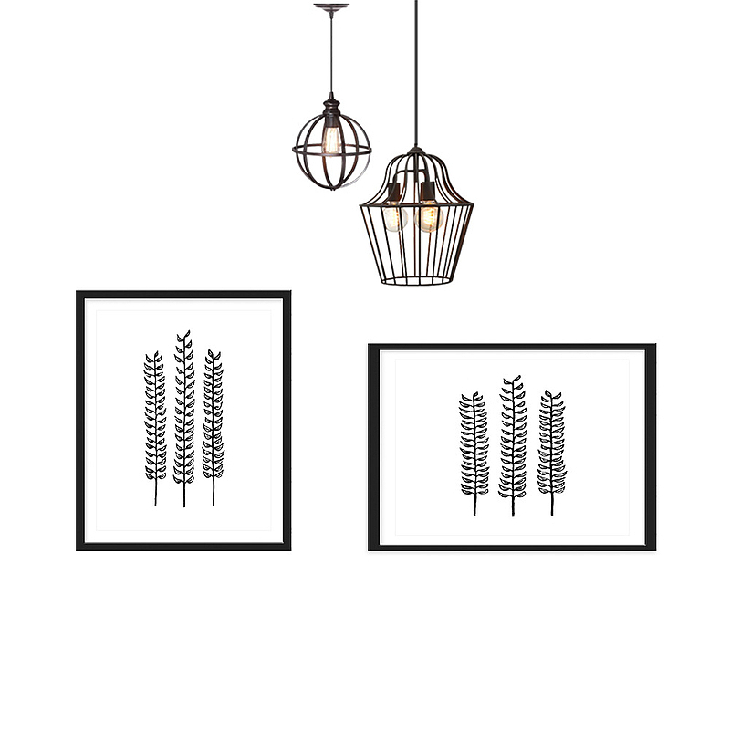创意家居家装吊灯墙画图片素材