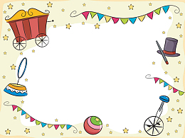 手绘马戏团元素边框免扣