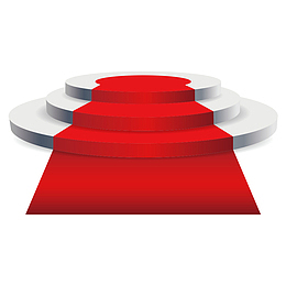 铺着红地毯的灯光演唱舞台背景