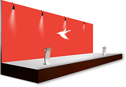 年后公司总结大会粉色演讲舞台两