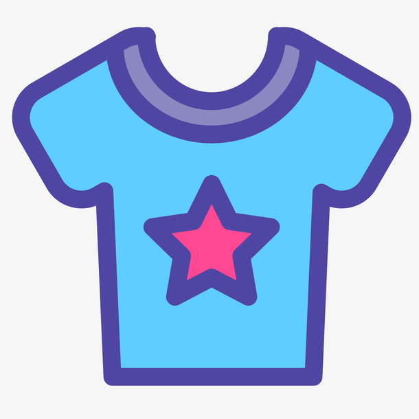 彩色手绘线稿背心元素