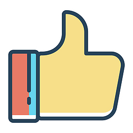 彩色手绘线稿大拇指元素