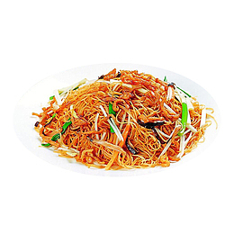 产品实物蒜台炒米线