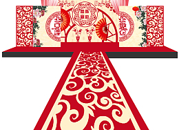 中国风古典传统婚礼舞台
