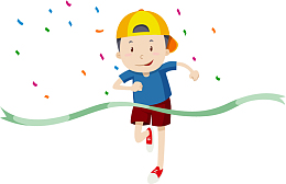 马拉松冲刺的男孩