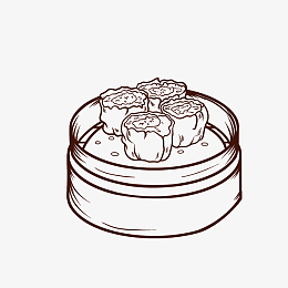 简笔手绘虾饺早点素材pngpng卡通冒热气的水晶虾饺素材pngpng早茶四大