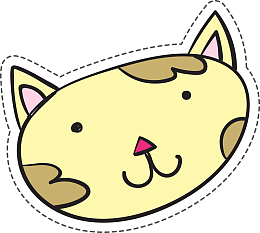 黄色卡通小猫咪卡通贴纸