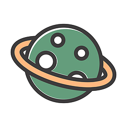 蓝色圆形线稿宇宙