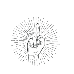 线稿手绘鄙视的手势素材