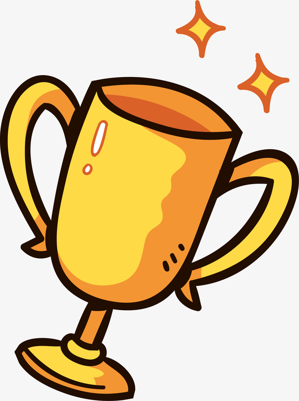 金色奖杯卡通插画