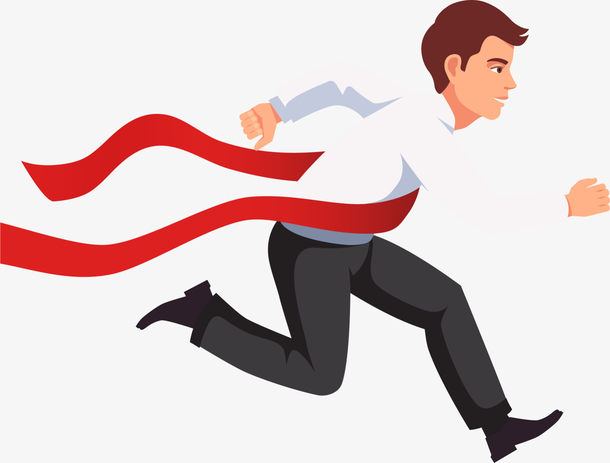 马拉松越过终点的男人