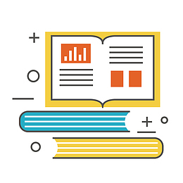 彩色手绘线稿书本元素