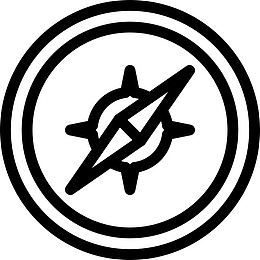 罗盘线图标标志导航Safari标志