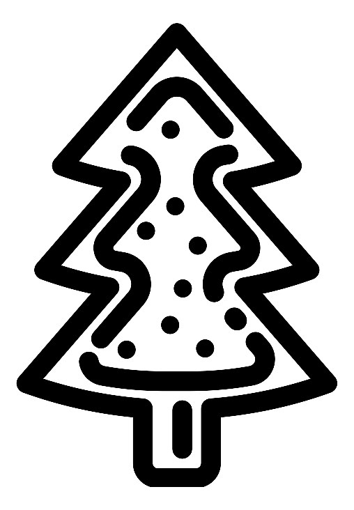 黑白圣诞树装饰图案