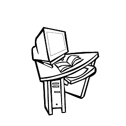 电脑桌简笔画
