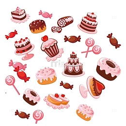 甜点矢量手帐素材