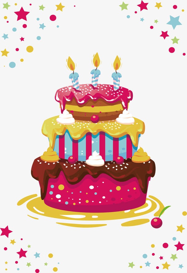 三层生日蛋糕