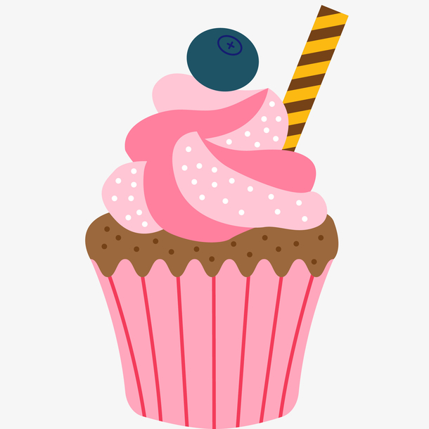 奶油小蛋糕卡通插画