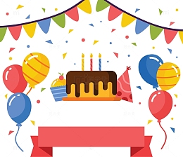 彩旗气球生日派对