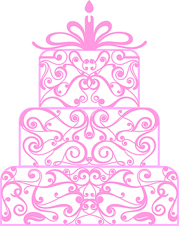 矢量手绘生日蛋糕花纹