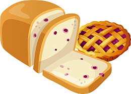 卡通手绘切片面包