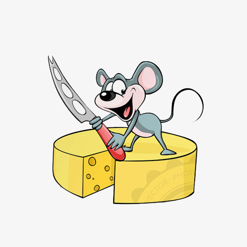 一只切蛋糕的老鼠